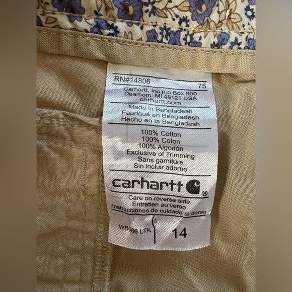 Carhartt Women’s Tan Cotton Short  Pants, Size: 14 - Picture 6 of 7